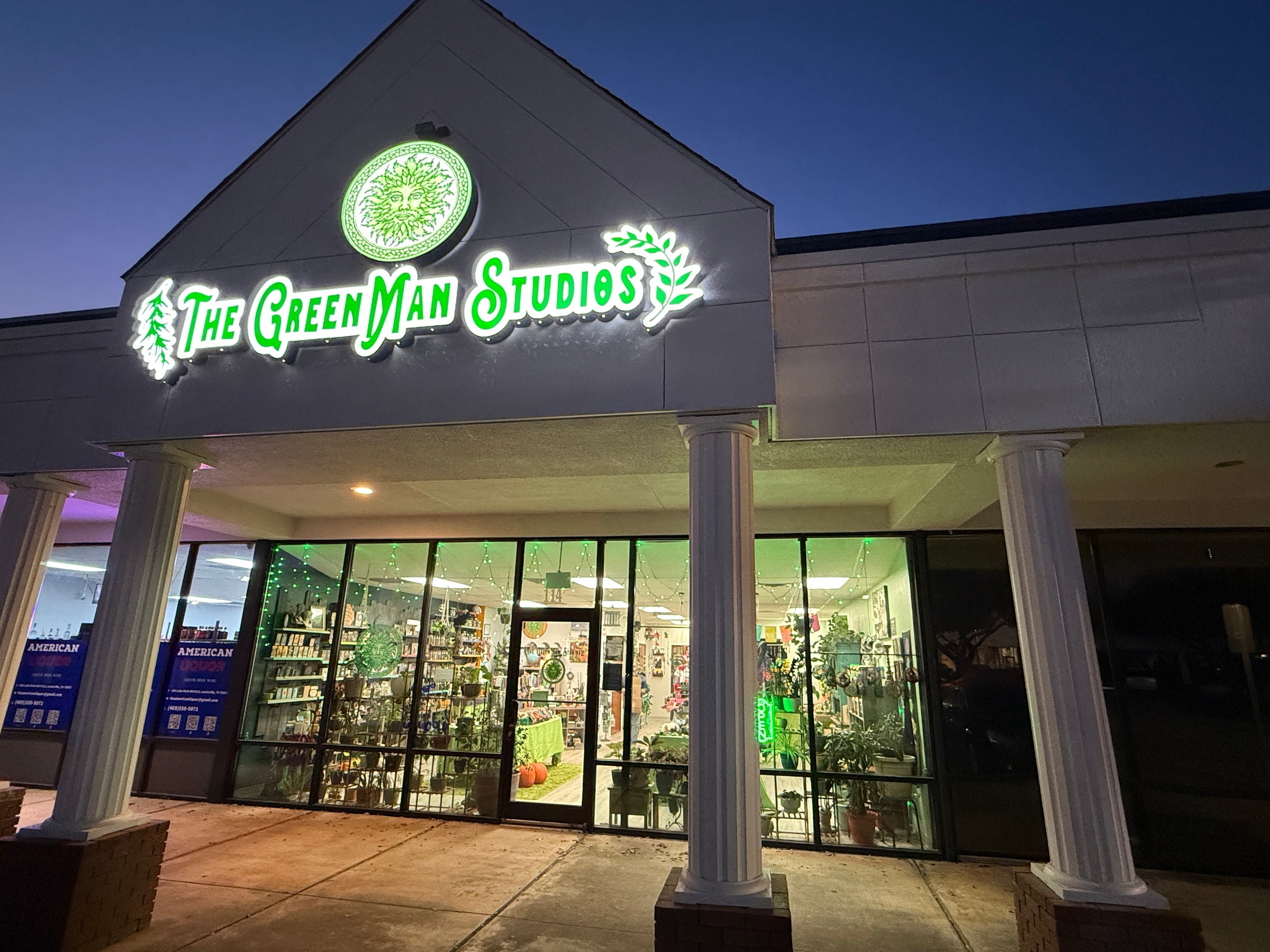 Our Storefront | The GreenMan Studios- 359 Lake Park Road Suite